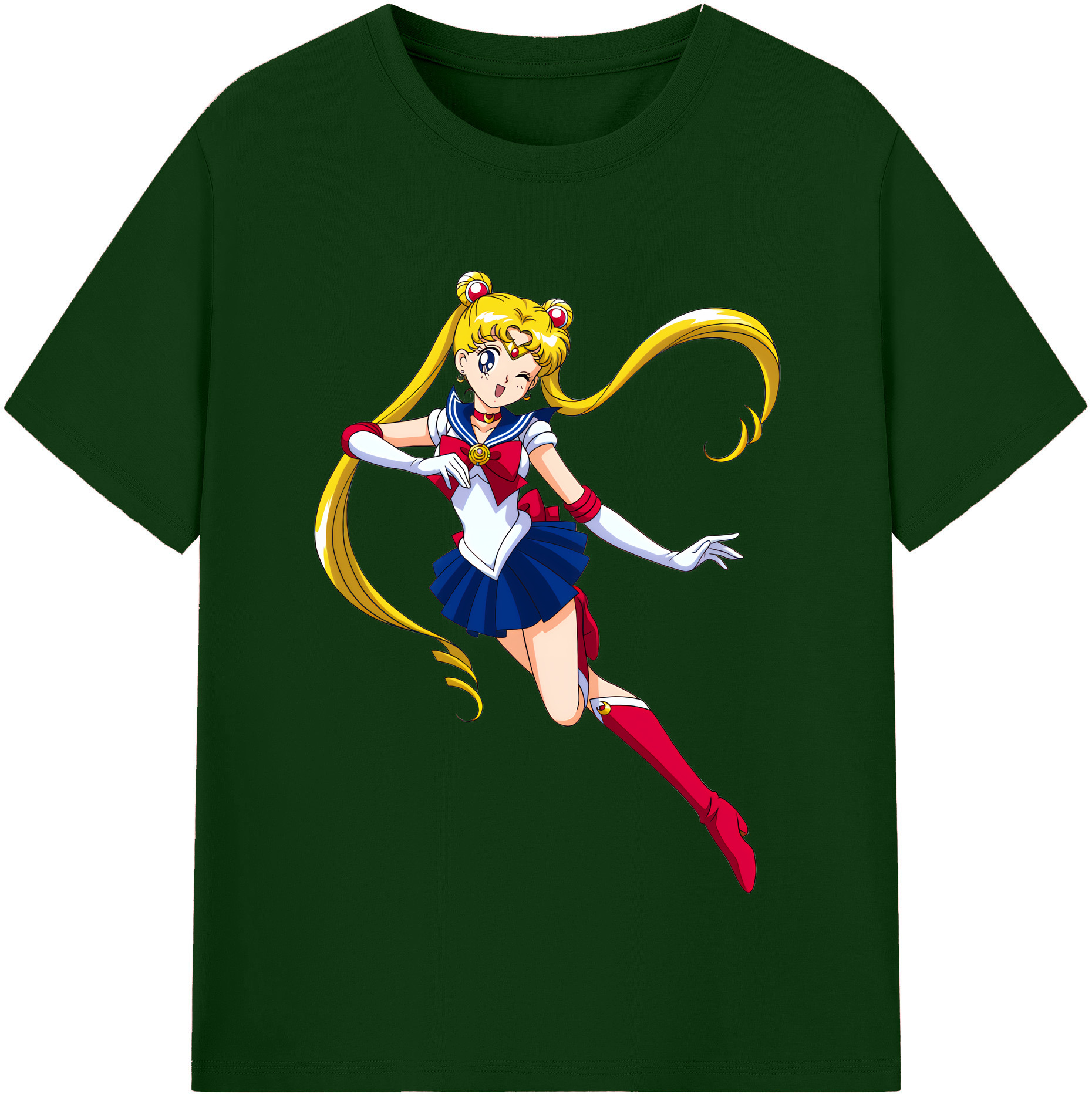 （画像用） 美少女戦士セーラームーン 月野 うさぎ つきの うさぎ Sailor Moon Tsukino Usagi 綿100％半袖Tシャツ（フロントプリント）